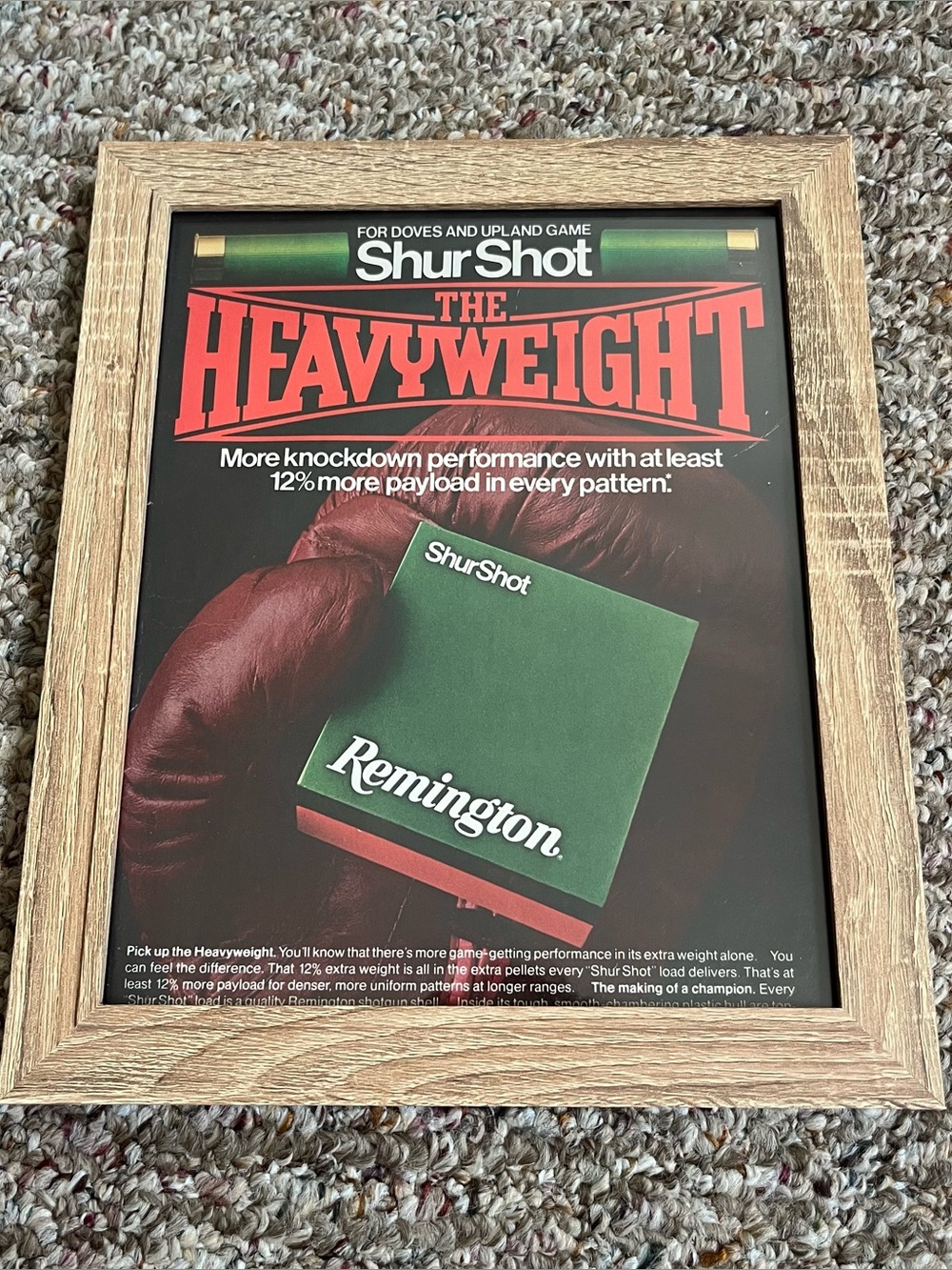 Vintage Remington Framed Wall Art - Red, Green, Black